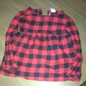 Carter's Red and Black Checkered Kids Blouse